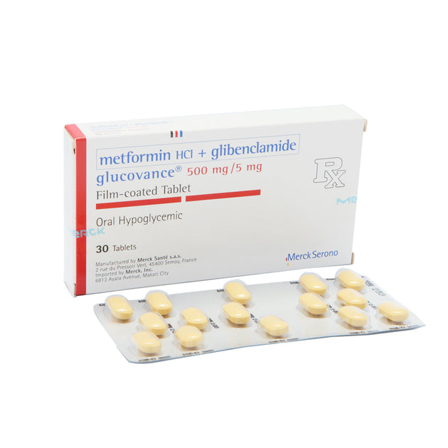 GLUCOVANCE Metformin Hydrochloride Glibenclamide 500mg 5mg Film