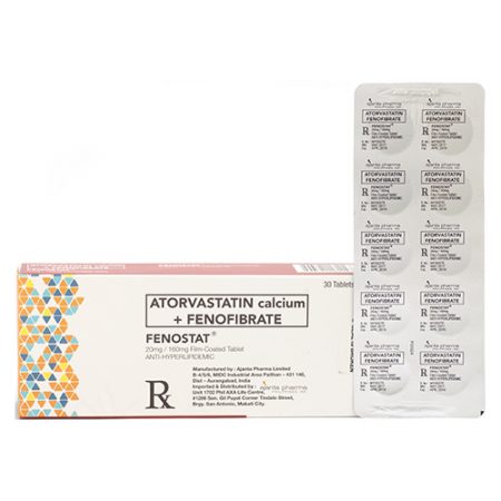 FENOSTAT Atorvastatin Calcium Fenofibrate 20mg 160mg Film Coated