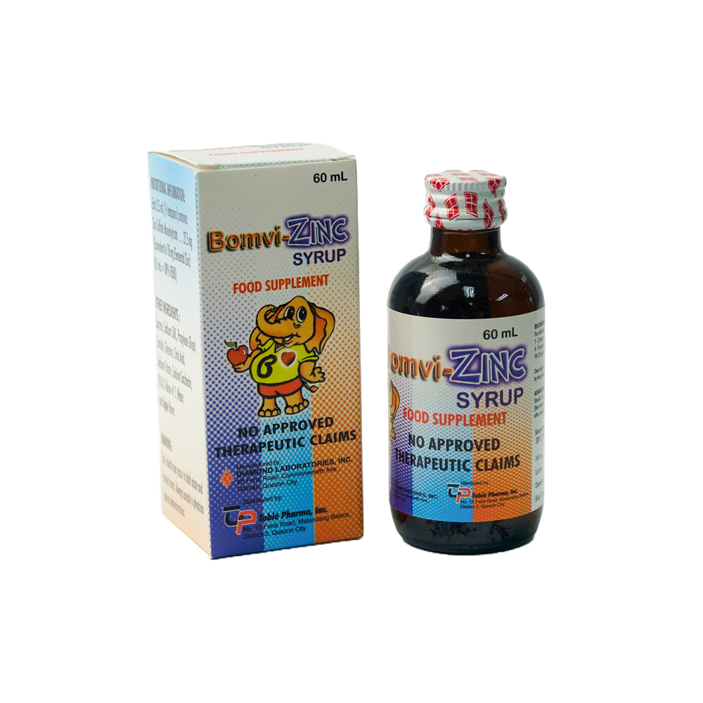 BOMVI ZINC Zinc 10mg 2 5mL Syrup 60mL Price In The Philippines