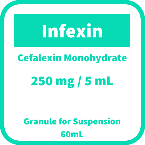 Infexin Cefalexin Monohydrate Mg Ml Granule For Suspension Ml