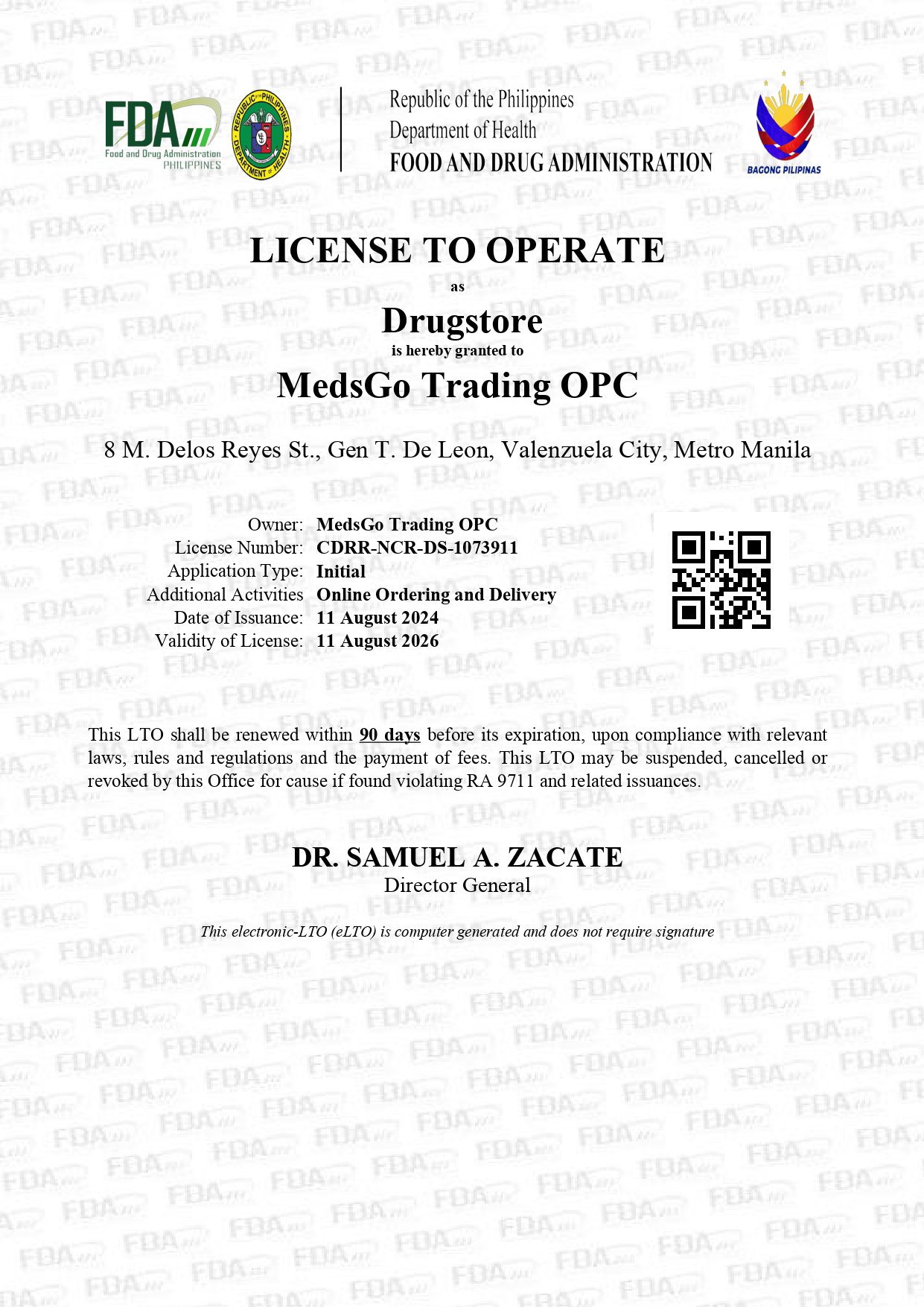 Certificates and Permits :: License to Operate