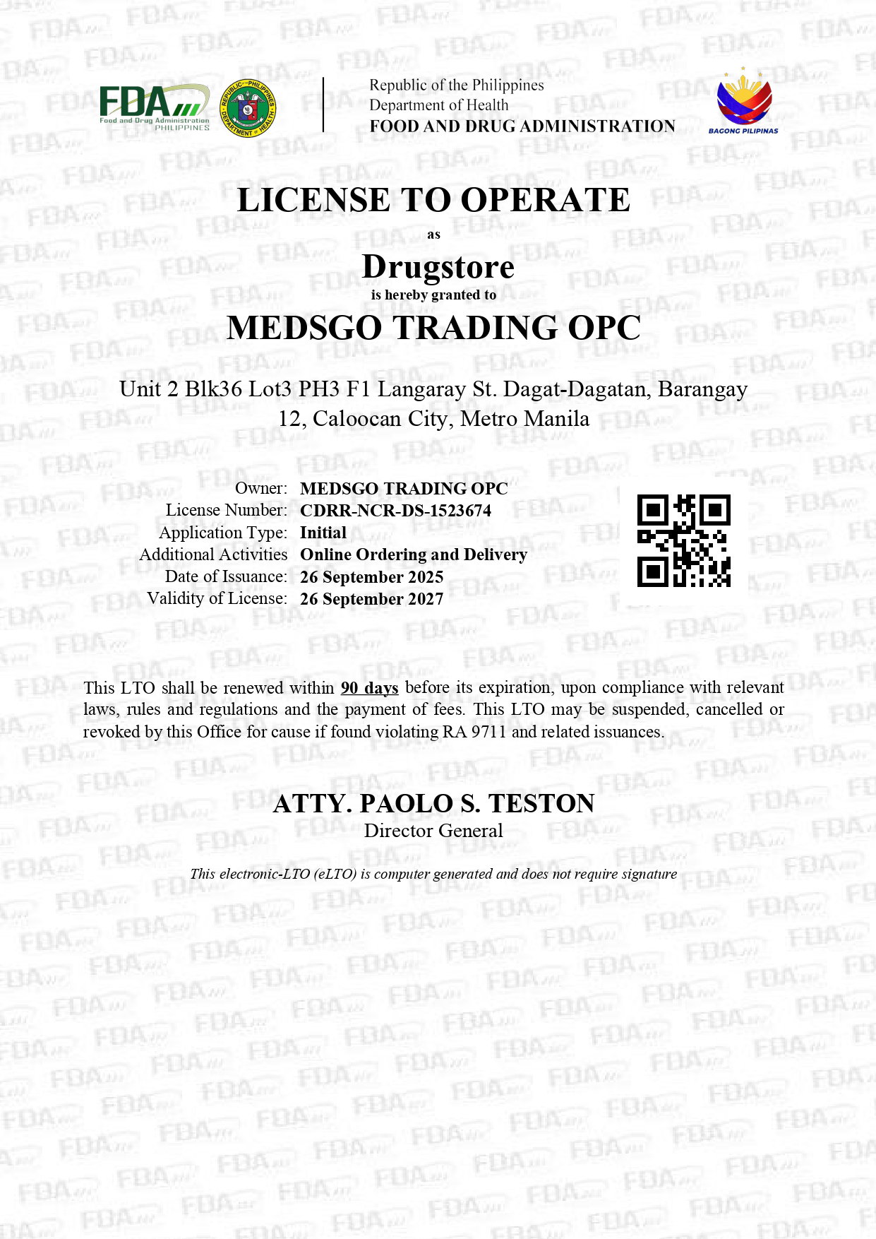 Certificates and Permits :: License to Operate