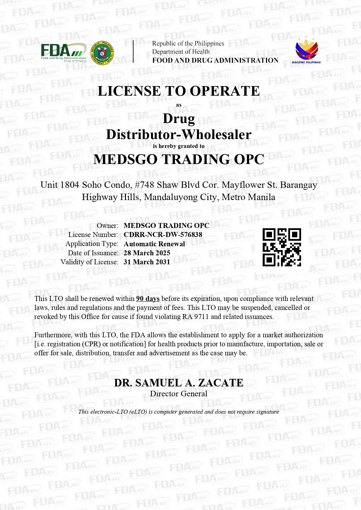 Certificates and Permits :: License to Operate