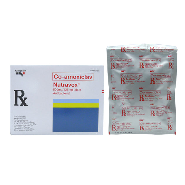 NATRAVOX Co-Amoxiclav 625mg (500mg / 125mg) Film-Coated Tablet 100's ...