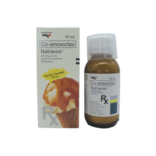 Buy Natravox co-amoxiclav 228.5mg / 5ml (200mg / 28.5mg per 5ml)powder ...