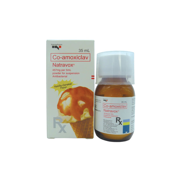 Buy Natravox co-amoxiclav 457mg / 5ml (400mg / 57mg per 5ml) powder for ...
