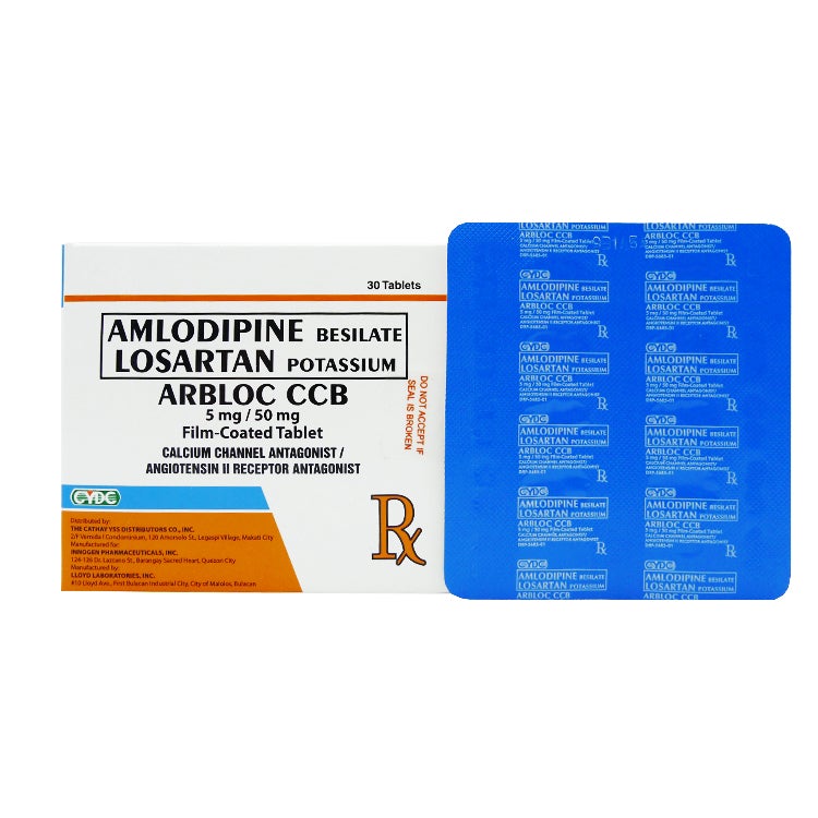 ARBLOC CCB Amlodipine Besilate / Losartan Potassium 5mg / 50mg Film ...