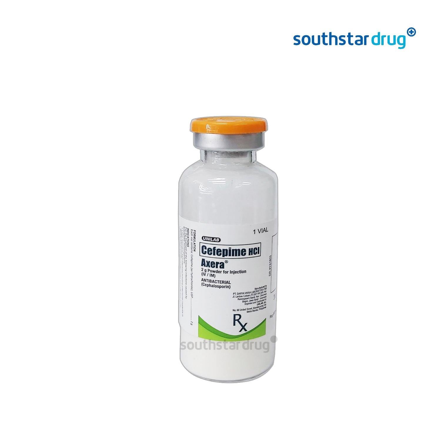 AXERA Cefepime Hydrochloride 2g Powder for IM/IV Injection 30mL price ...