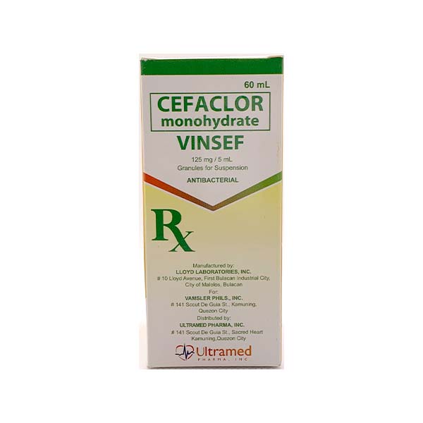 VINSEF Cefaclor Monohydrate 125mg / 5mL Granule for Suspension 60mL