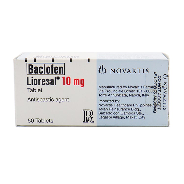 LIORESAL Baclofen 10mg Tablet 50's price in the Philippines | MedsGo ...