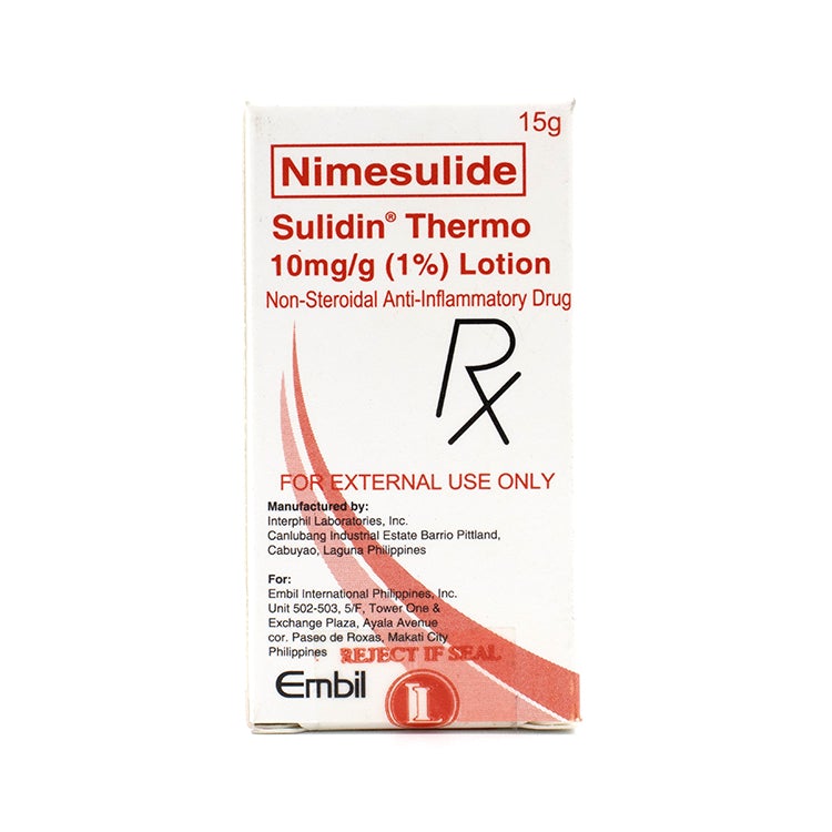SULIDIN THERMO Nimesulide 10mg / g Lotion 15g price in the Philippines