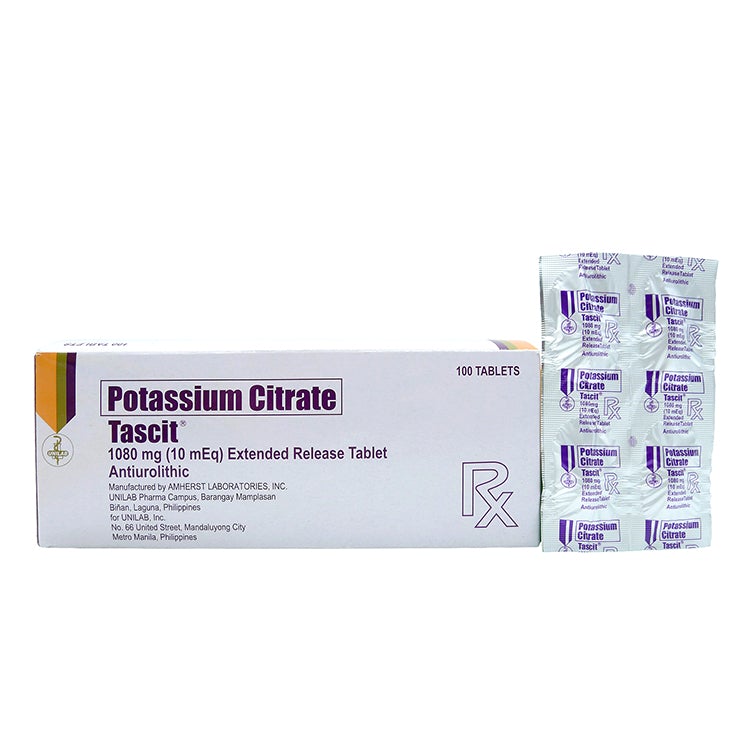 TASCIT Potassium Citrate 1080mg (10mEq) ExtendedRelease Tablet 100's