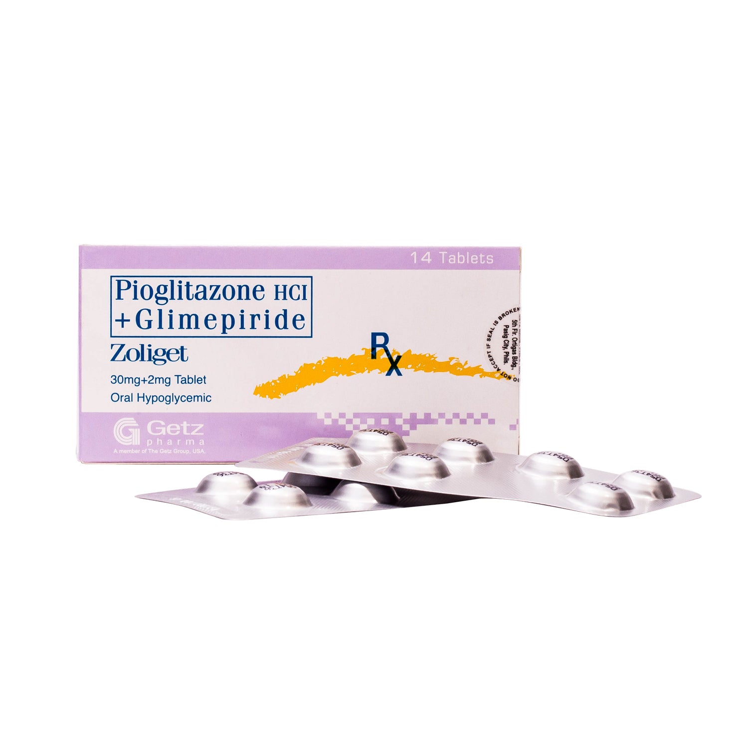 ZOLIGET Pioglitazone Hydrochloride Glimepiride 30mg 2mg Tablet