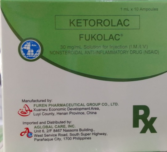 FUKOLAC Ketorolac Trometamol 30mg / mL Solution for IM/IV Injection 10 ...