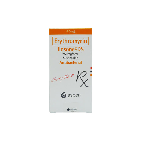 ILOSONE DS Erythromycin Estolate 250mg / 5mL Suspension 60mL Cherry