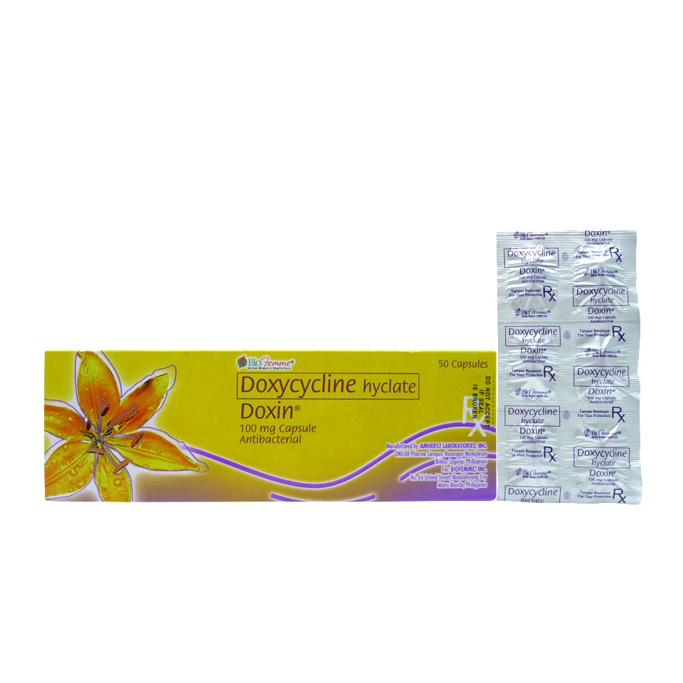 DOXIN Doxycycline Hyclate 100mg Capsule 50's price in the Philippines ...
