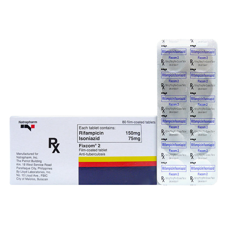 FIXCOM 2 Rifampicin / Isoniazid 150mg / 75mg Film-Coated Tablet 80's ...