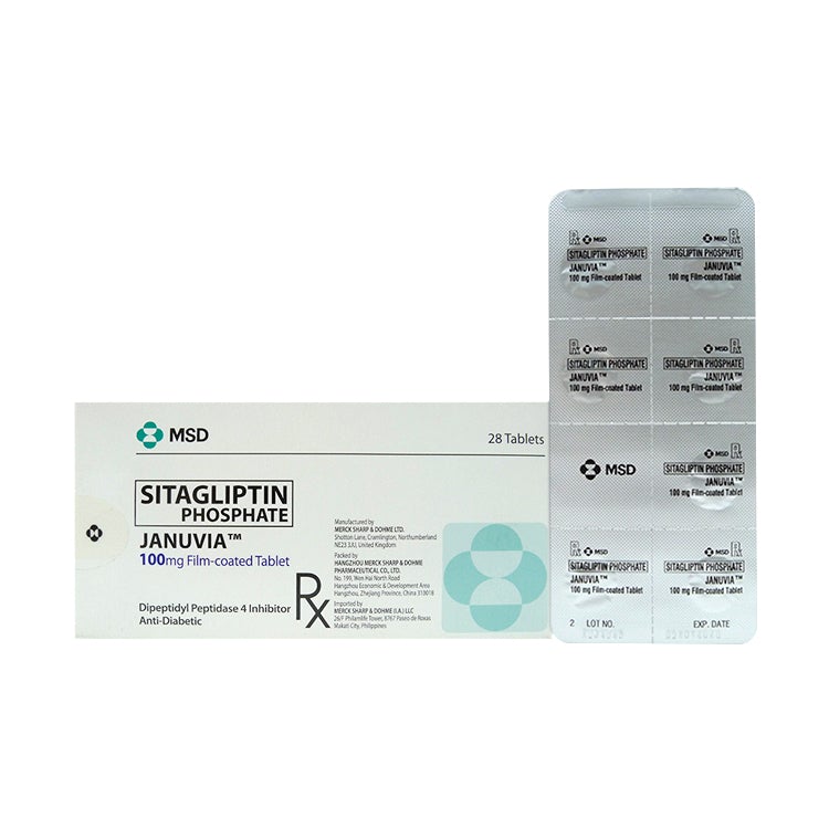 JANUVIA Sitagliptin Phosphate 100mg Film-Coated Tablet 28's price in ...