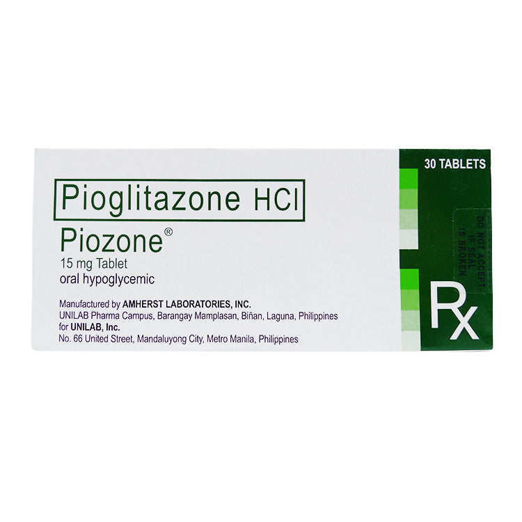 PIOZONE Pioglitazone Hydrochloride 15mg Tablet 30's price in the ...