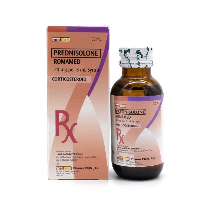 ROMAMED Prednisolone 20mg / 5mL Syrup 30mL price in the Philippines ...