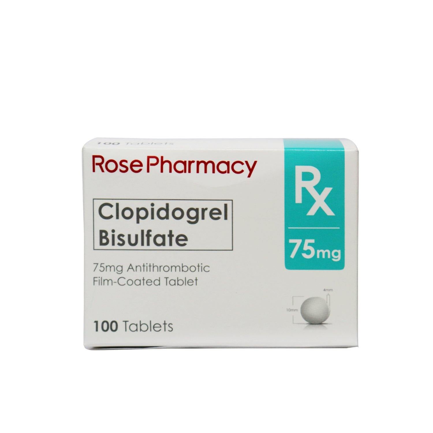 ROSE PHARMACY Clopidogrel Bisulfate 75mg Film Coated Tablet 100 s Price ROSE PHARMACY Clopidogrel Bisulfate 75mg Film Coated Tablet 100 s Price