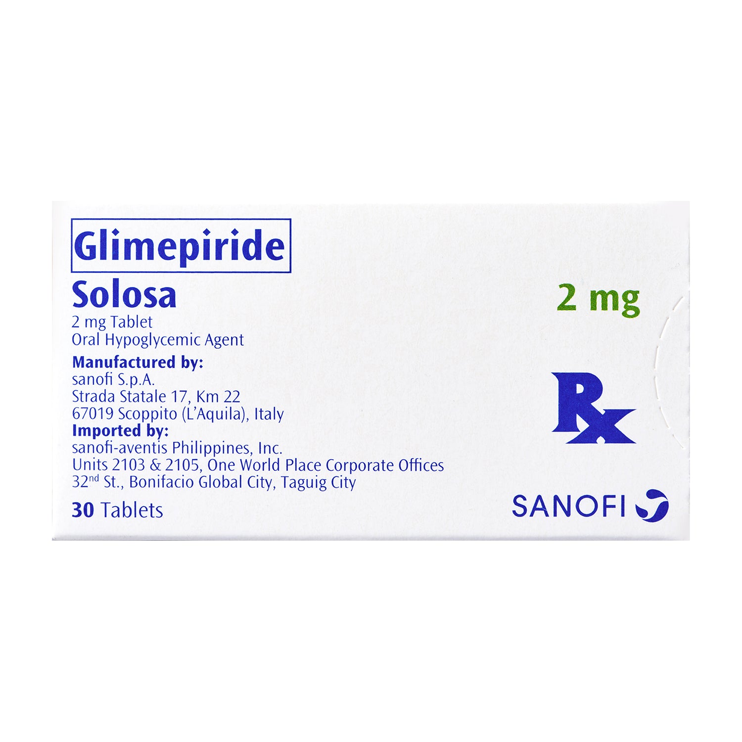 SOLOSA Glimepiride 2mg Tablet 30's price in the Philippines | MedsGo ...