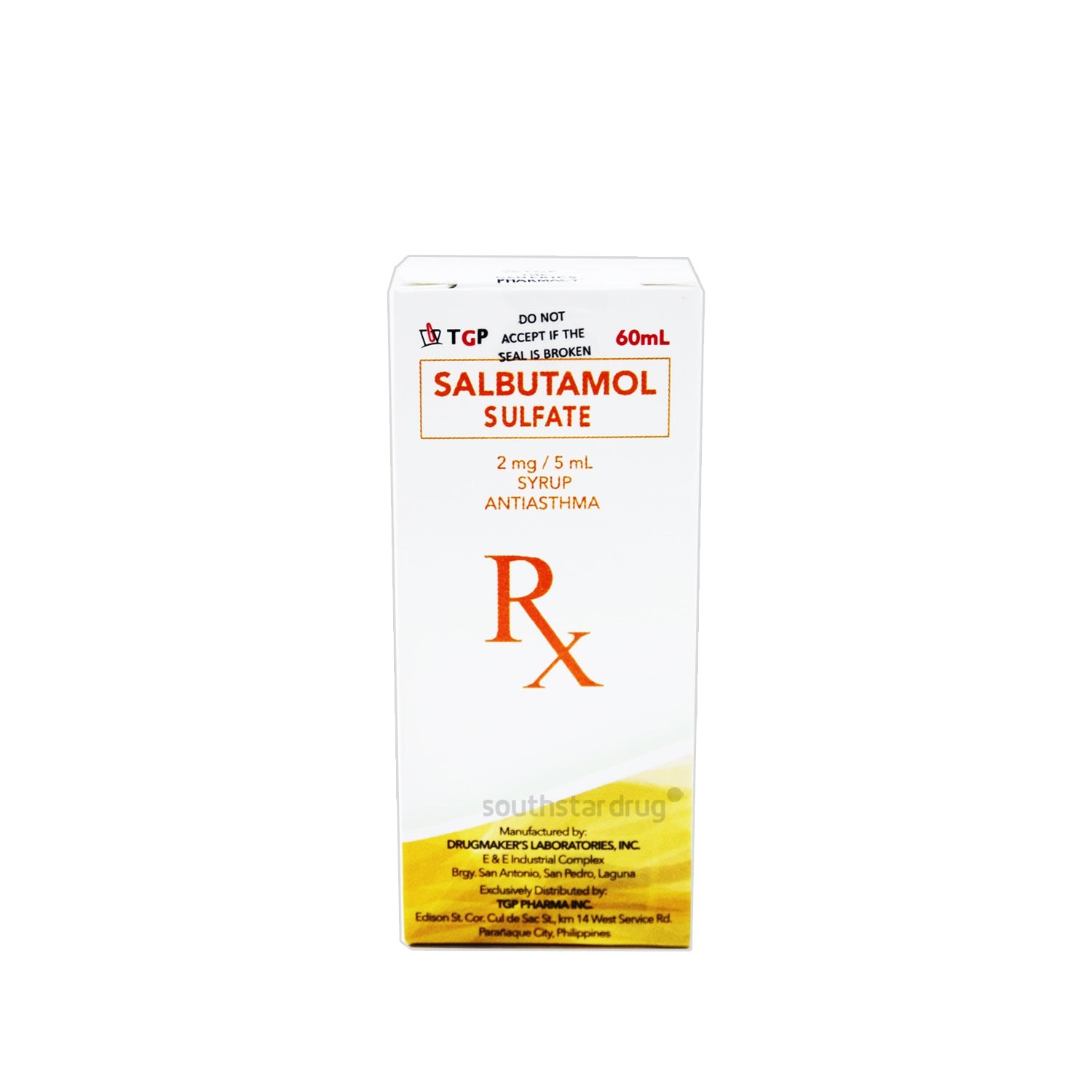 TGP Salbutamol 2mg / 5mL Syrup 60mL price in the Philippines | MedsGo ...