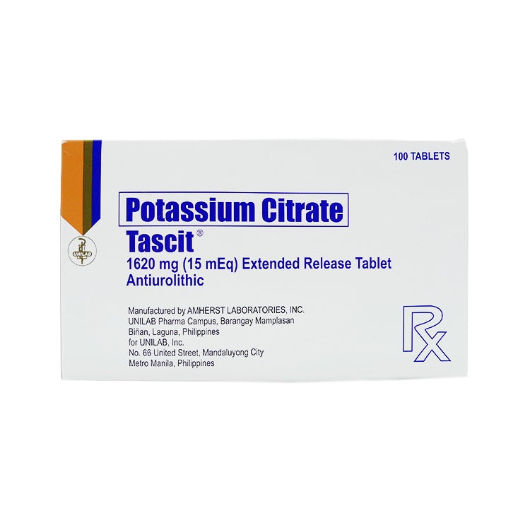 TASCIT Potassium Citrate 1620mg (Eq. 15mEq) ExtendedRelease Tablet 100