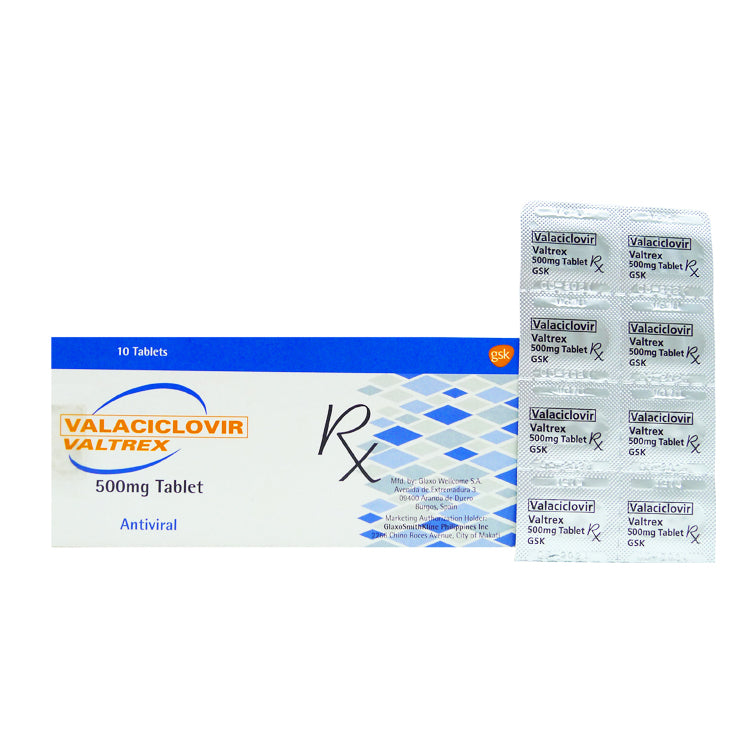 VALTREX Valaciclovir 500mg Film-Coated Tablet 10's price in the ...