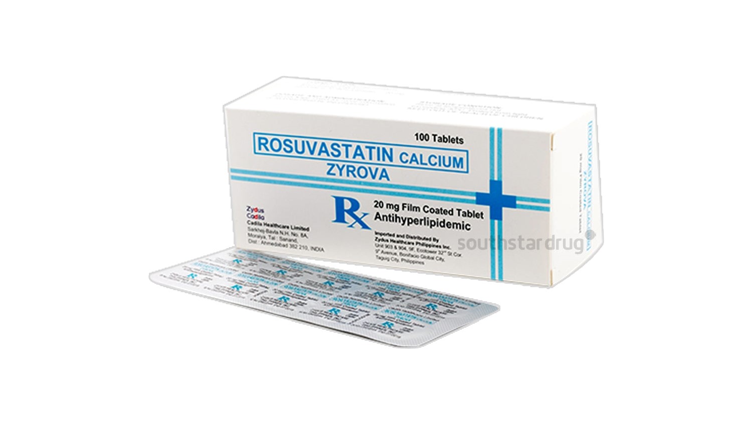 Zyrova ZYROVA Rosuvastatin Calcium 20mg Film-Coated Tablet 100's price in the ...