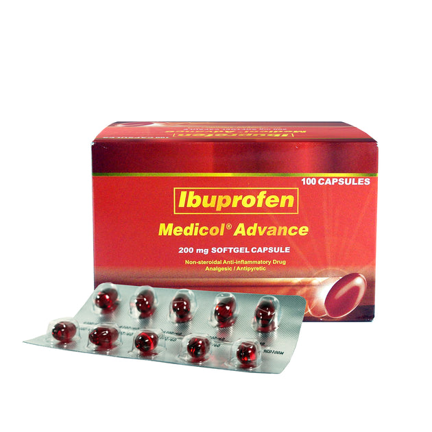 MEDICOL ADVANCE Ibuprofen 200mg 1 Box x 10 Caps price in the
