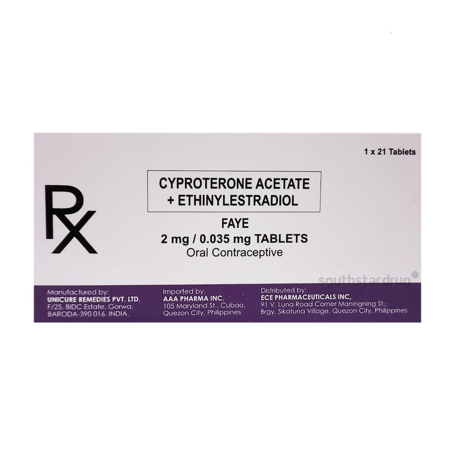 FAYE Cyproterone Acetate Ethinyl Estradiol 2mg 35mcg Film