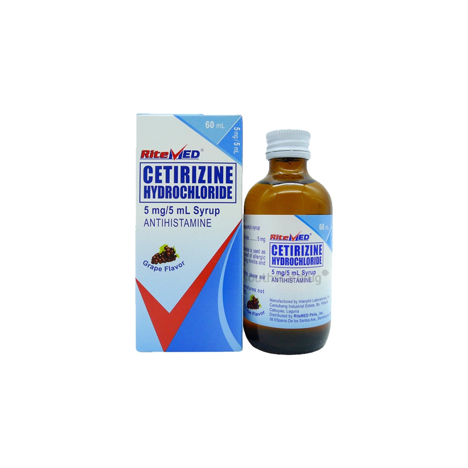 RITEMED Cetirizine Hydrochloride 5mg / 5mL Syrup 60mL Grapes price in