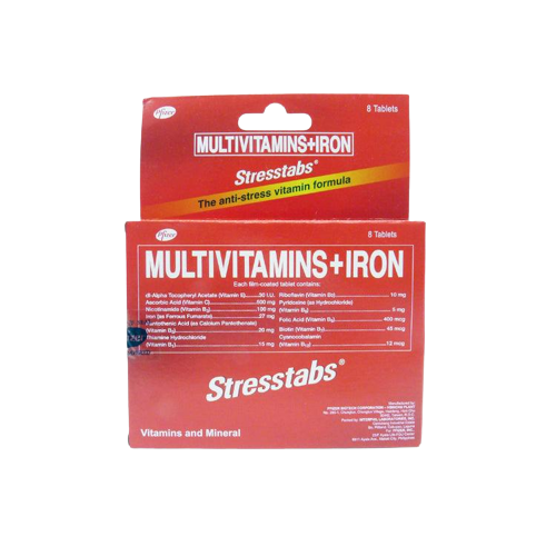 Buy Stresstabs multivitamins / iron filmcoated tablet 8's online with