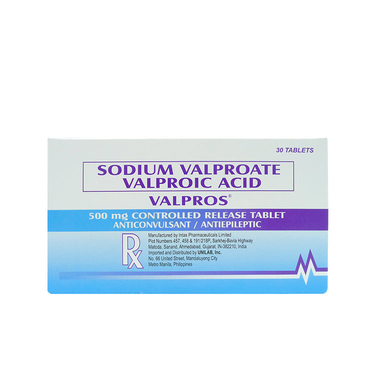 VALPROS Sodium Valproate Valproic Acid 500mg Controlled Release