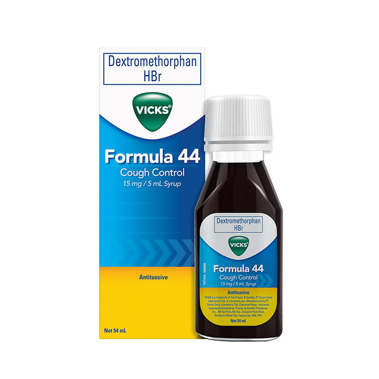 VICKS FORMULA 44 COUGH CONTROL Dextromethorphan 15mg / 5ml Syrup 54ml