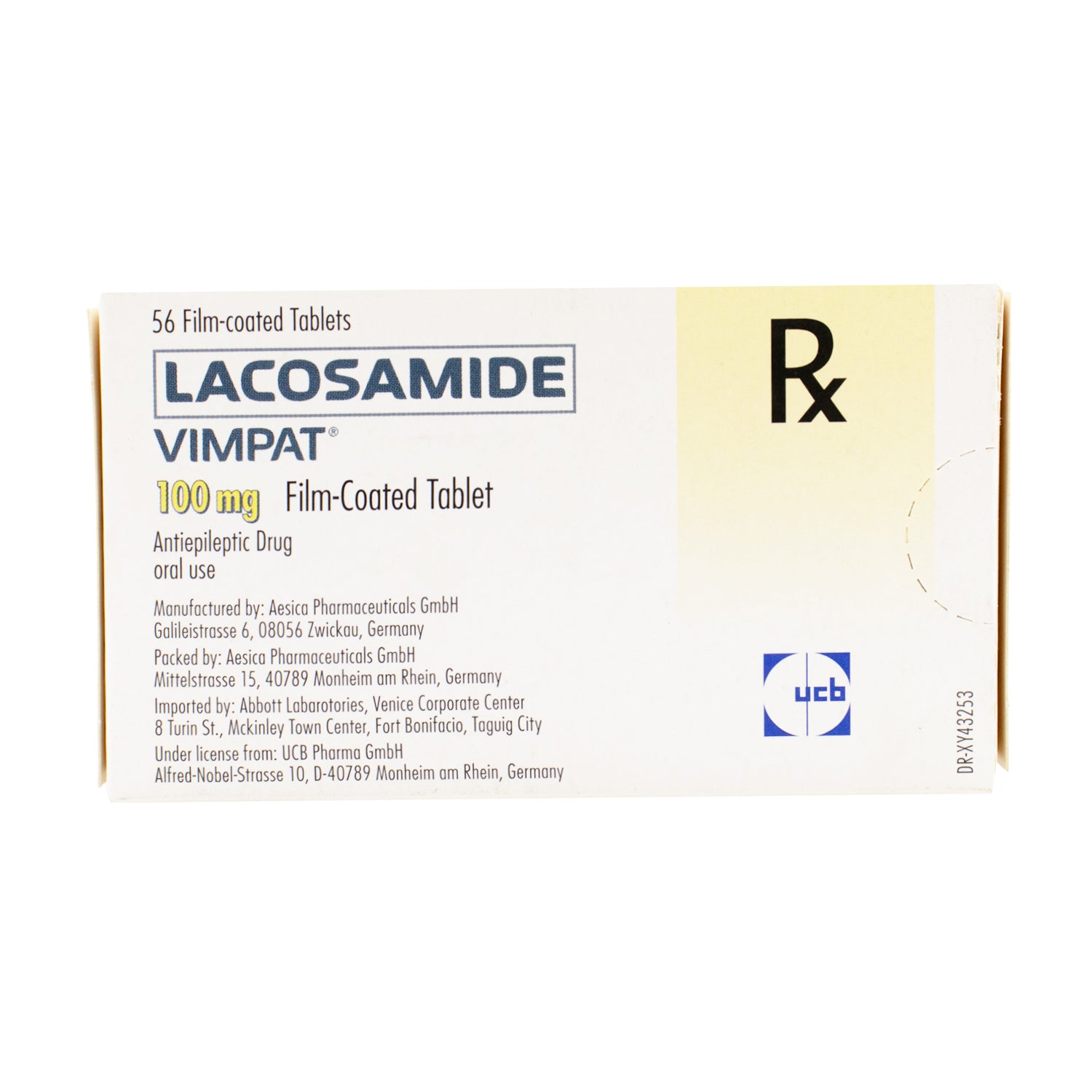 VIMPAT Lacosamide 100mg Film-Coated Tablet 56's price in the ...