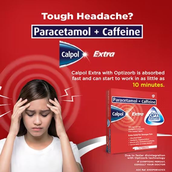 CALPOL EXTRA Paracetamol / Caffeine 500mg / 65mg FilmCoated Tablet 120