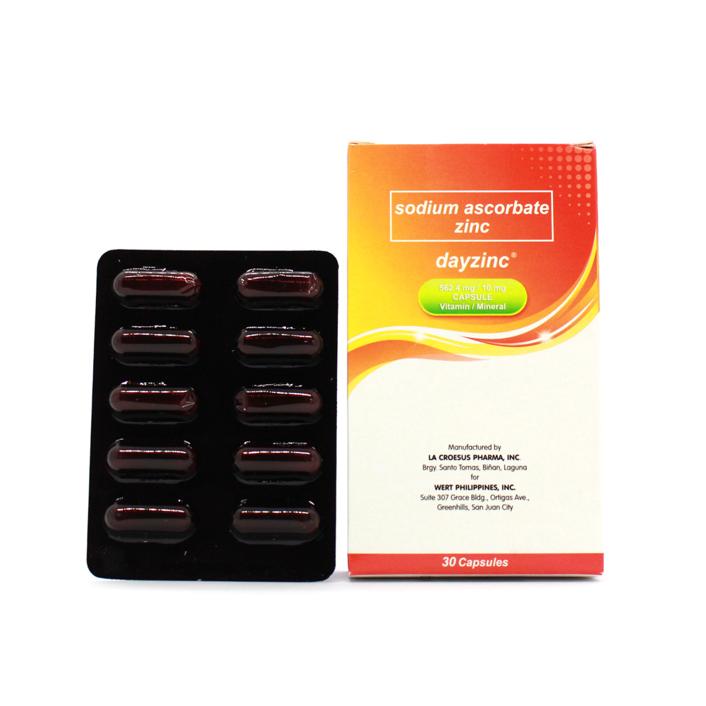 DAYZINC Ascorbic Acid / Zinc 562.4mg / 27.5mg Capsule 30's price in the