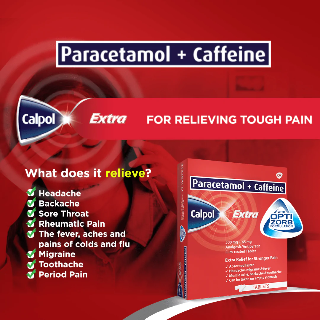 CALPOL EXTRA Paracetamol / Caffeine 500mg / 65mg Film-Coated Tablet 10 ...