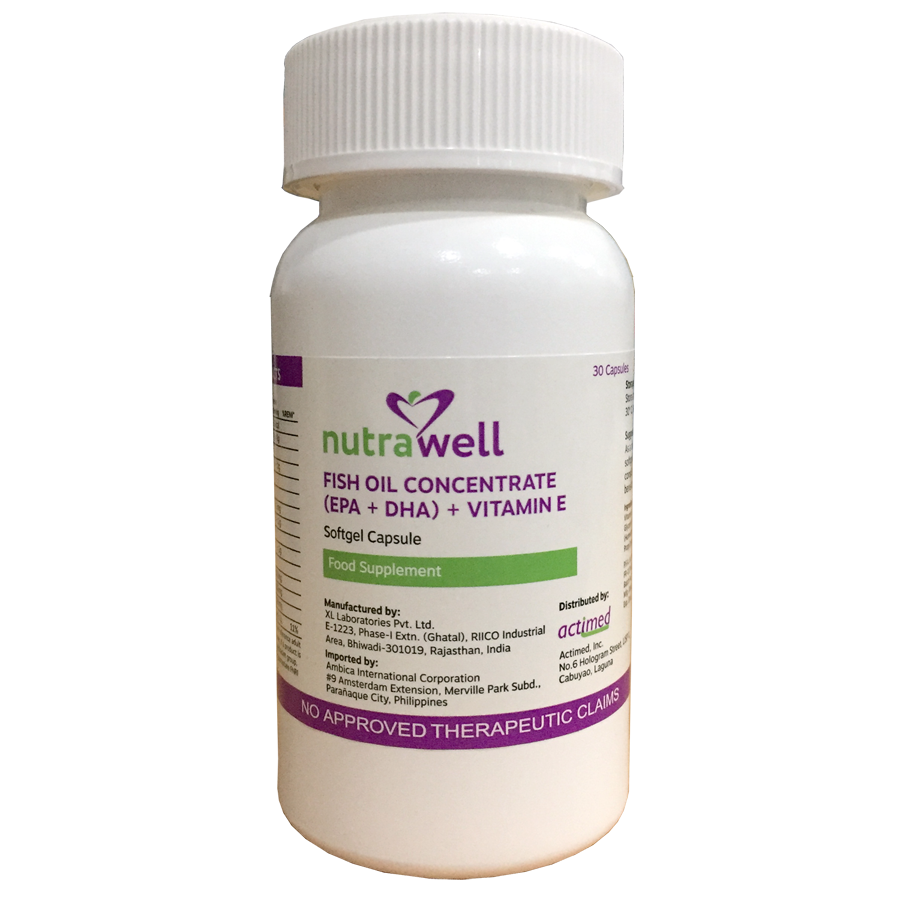 NUTRAWELL Fish Oil Concentrate (EPA + DHA) / Vitamin E Softgel Capsule