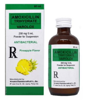 VAROLOX Amoxicillin Trihydrate 250mg / 5mL Powder for Suspension 60mL ...