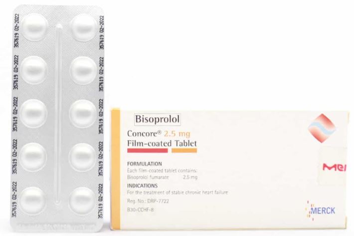 CONCORE Bisoprolol Fumarate 2.5mg Film Coated Tablet 1 s price in