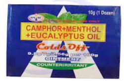 COLDS OFF Camphor / Menthol / Eucalyptus 9.8% / 7% / 2.56% Ointment 10g ...