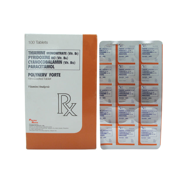 POLYNERV FORTE Vitamin B Complex / Paracetamol FilmCoated Tablet 1's