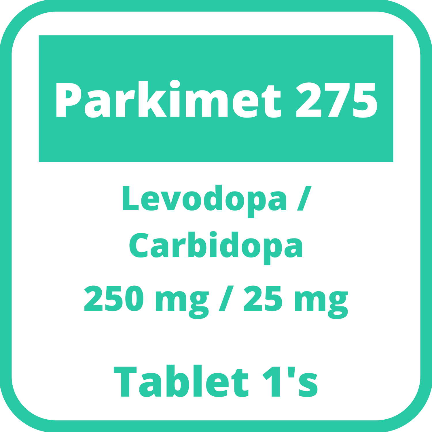 Buy Parkimet 275 levodopa carbidopa 250mg 25mg tablet 1 s