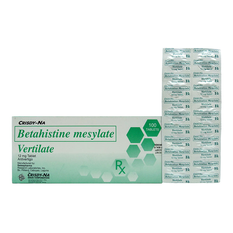 VERTILATE Betahistine Mesylate 12mg Tablet 1's price in the Philippines ...