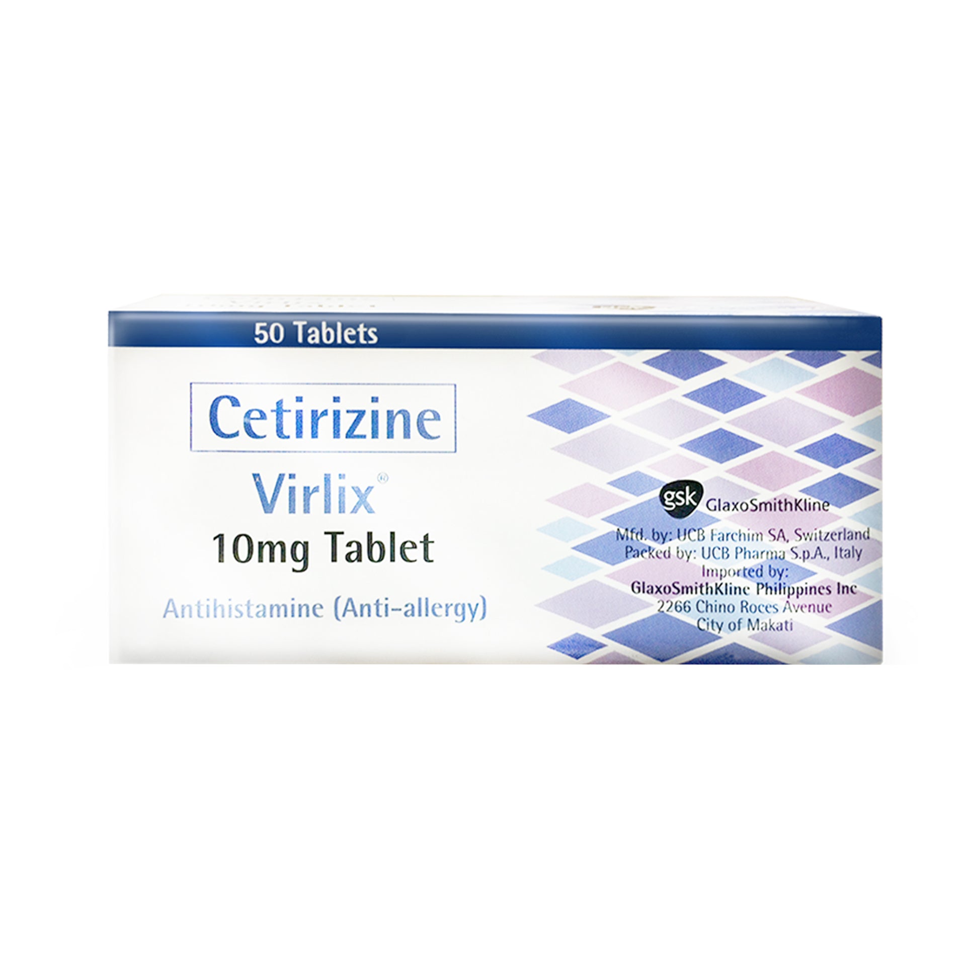 VIRLIX Cetirizine Dihydrochloride 10mg Tablet 1's price in the