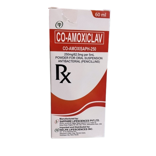 Buy Co-amoxisaph-250 co-amoxiclav 250mg / 62.5mg per 5ml powder for ...