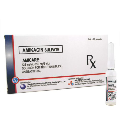 AMICARE Amikacin Sulfate 125mg / mL (250mg / 2mL) Solution for IM/IV ...